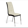Стул ALESSI ( mod.36 ) слоновая кость/темно-коричневый (окантовка)/хром