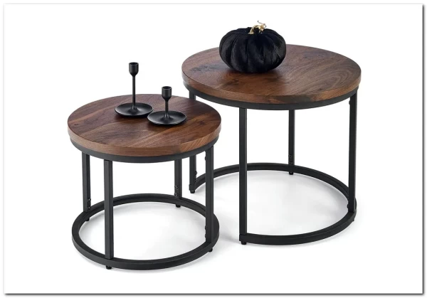 Комплект Halmar OREO 2 стола журнальных (ореховый/черный)