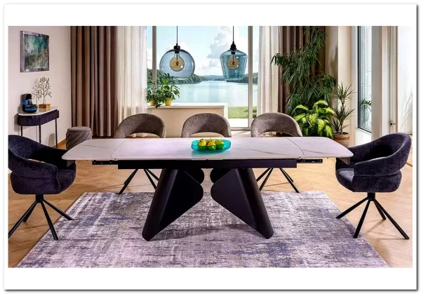 Стол обеденный Signal ARMANDO 160 (белый/черный)