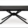 Стол обеденный Halmar VITORINO 160 раскладной (черный мрамор/черный)