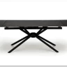 Стол обеденный Halmar VITORINO 160 раскладной (черный мрамор/черный)
