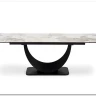 Стол обеденный Halmar FERNANDO 160 раскладной (белый мрамор/черный)