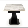 Стол обеденный Halmar FERNANDO 160 раскладной (белый мрамор/черный)