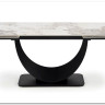 Стол обеденный Halmar FERNANDO 160 раскладной (белый мрамор/черный)