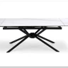 Стол обеденный Halmar VITORINO 160 раскладной (белый мрамор/черный)