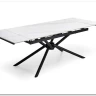 Стол обеденный Halmar VITORINO 160 раскладной (белый мрамор/черный)