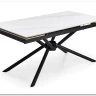 Стол обеденный Halmar VITORINO 160 раскладной (белый мрамор/черный)