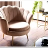 Кресло SIGNAL CAMELLIA Velvet Bluvel 28 (бежевый/золотой)