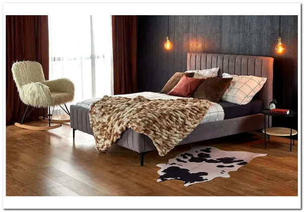 Кровать HALMAR FRANCESCA (светло-серый/черный) 160/200