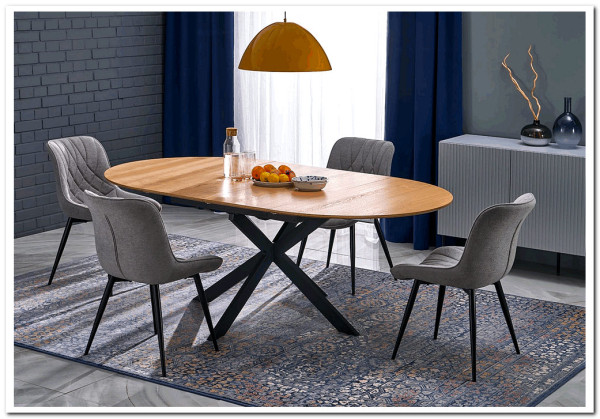 Стол обеденный Halmar ACORD раскладной (натуральный/черный)