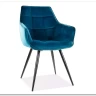 Стул кухонный LILIA VELVET  Signal (бирюзовый/черный)