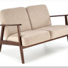 Диван HALMAR MILANO 2S tap. Castel 15 бежевый/орех