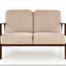 Диван HALMAR MILANO 2S tap. Castel 15 бежевый/орех