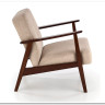 Кресло HALMAR MILANO 1S tap. Castel 15 бежевый/орех