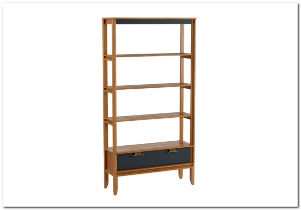 Стеллаж Бридж сквозной широкий с 1 ящиком из массива сосны