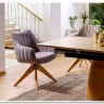 Стул кухонный Signal AZALIA D Velvet Bluvel 14 поворотный (серый/дуб)