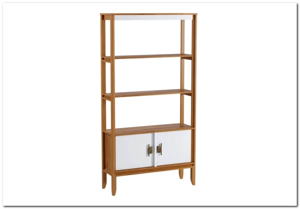 Стеллаж Бридж сквозной широкий с 2 дверями из массива сосны