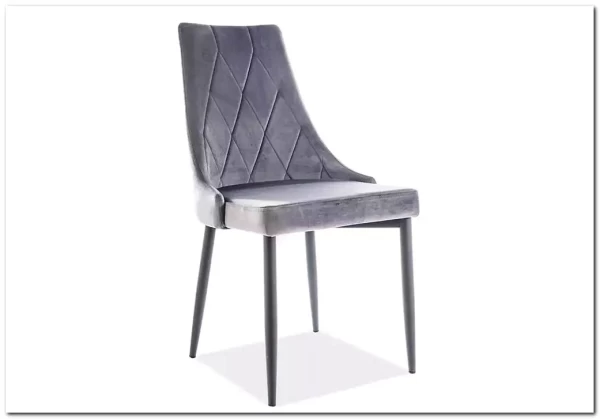 Стул кухонный SIGNAL TRIX B VELVET (серый/черный мат)