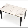 Стол обеденный Halmar FELIX раскладной (белый мрамор/черный)