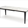 Стол обеденный Halmar FELIX раскладной (белый мрамор/черный)