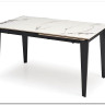 Стол обеденный Halmar FELIX раскладной (белый мрамор/черный)