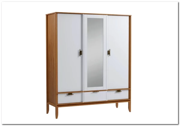 Шкаф 3х дверный Бридж с зеркалом из массива сосны