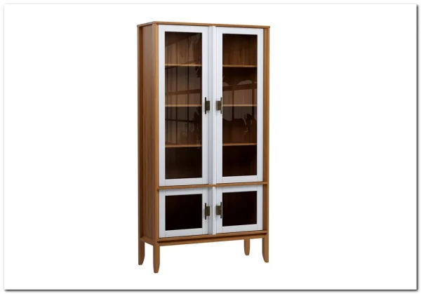 Шкаф для посуды Бридж широкий с 4-мя стеклянными дверями из массива сосны