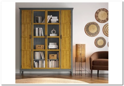 Шкаф для книг Квадро-С 422Ф из массива сосны