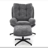 Комплект Halmar PESTO кресло + подставка для ног (серый/черный)
