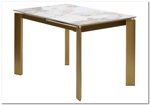 Стол CORNER 120 GLOSS LUXURY PANDORA SOLID CERAMIC / шампань, ®DISAUR