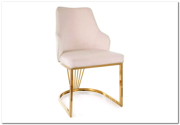 Стул кухонный Signal ALURE Velvet Bluvel 22 (светло-бежевый/золотой)