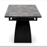 Стол обеденный Halmar HILARIO 180 раскладной (черный мрамор/черный)