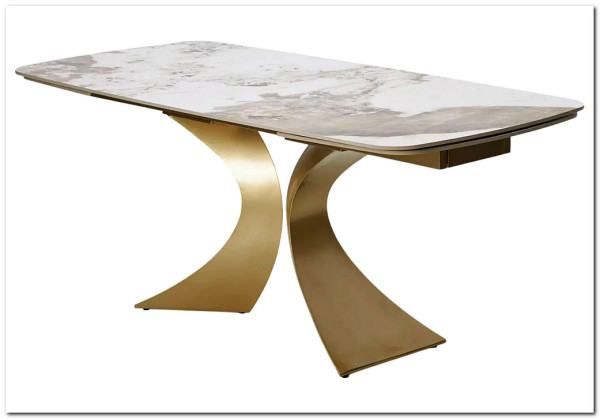 Стол MATIAS 180 GLOSS LUXURY PANDORA SOLID CERAMIC / шампань, ®DISAUR