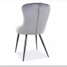 Стул кухонный LOTUS VELVET   Signal (серый/черный)