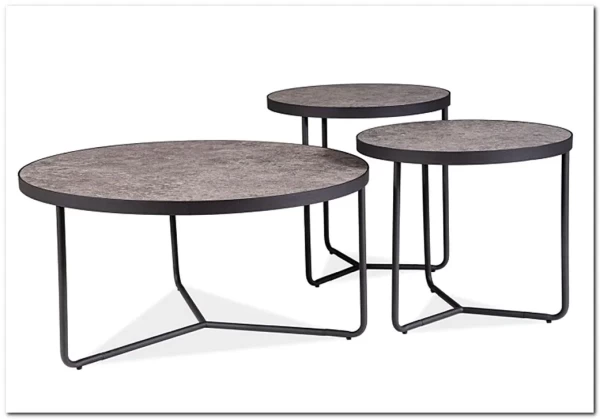 Комплект Signal Demeter (3 стола журнальных) (бетон/черный)