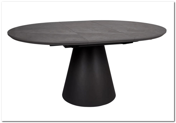 Стол обеденный Signal ANGEL II 120 (эффект серого мрамора/черный)