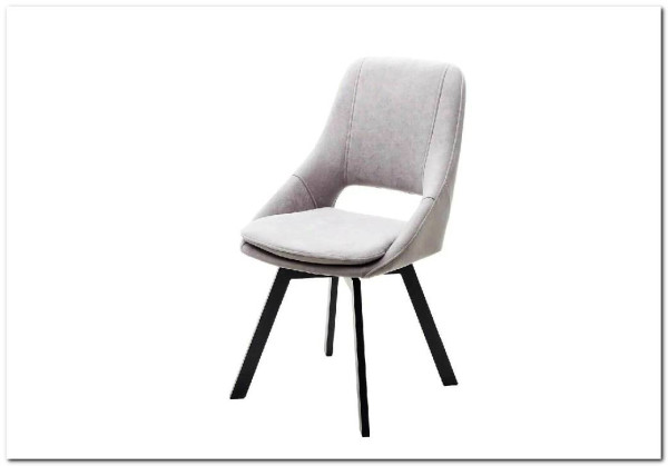 Стул ASP, 360 град. поворот. B22 Серый, велюр / черный каркас