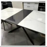 Стол обеденный Halmar DIESEL раскладной (белый мрамор/темно-серый/черный)