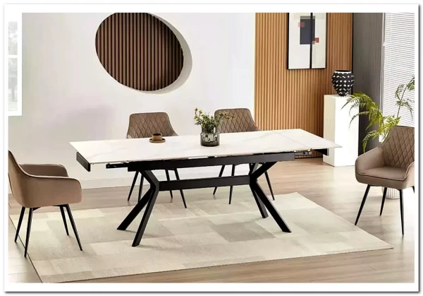 Стол обеденный Signal IMPERIA 160 (белый/черный)