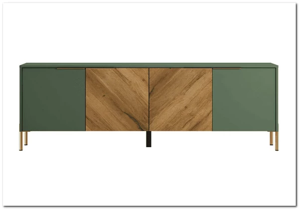 Тумба под телевизор Siena RTV4D дымчатый зеленый/дуб вотан BRW