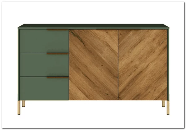 Тумба-комод Siena KOM2D3S дымчатый зеленый/дуб вотан BRW