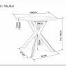 Стол обеденный Signal TALIA (эффект белого мрамора/черный)