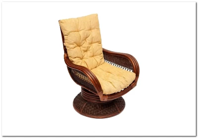Кресло-качалка "ANDREA Relax Medium" /с подушкой античный орех/Кремовый
