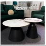 Комплект Halmar MAGNETA, 2 стола журнальных (белый мрамор/черный)