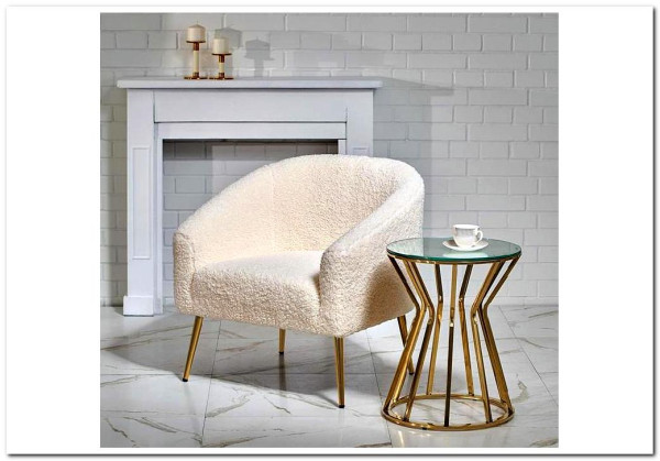 Кресло Halmar GRIFON (кремовый/золотой)