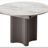 Стол АДАЖИО 115 КРУГЛЫЙ GILT WHITE, керамика / Латте каркас