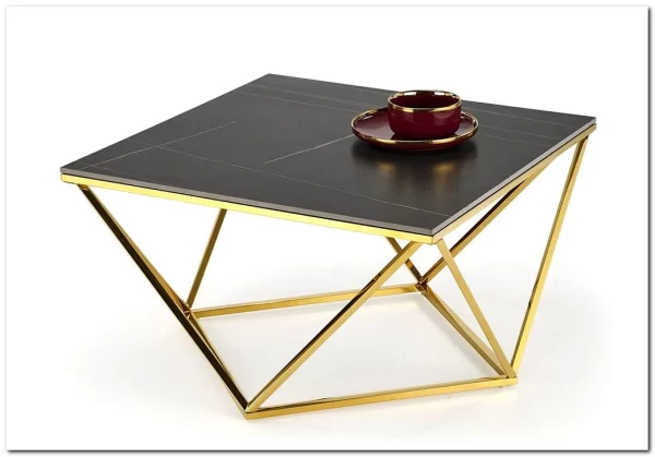 Стол журнальный Halmar FELICIA (черный мрамор/золотой