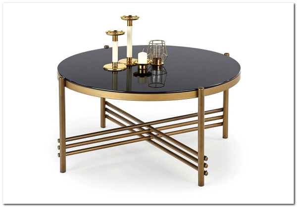 Стол журнальный Halmar ISMENA (черный/золотой)