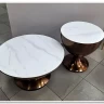 Комплект Signal SALSA, 2 стола журнальных (эффект белого мрамора/медный)
