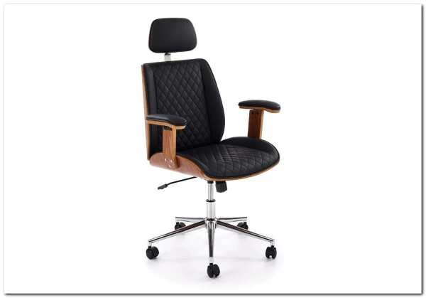 Кресло компьютерное HALMAR TIMBER черный/орех